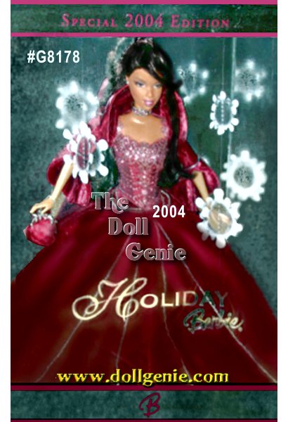 2004 holiday barbie burgundy